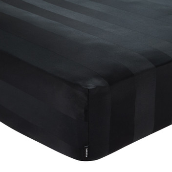 Playboy Bedding Soft Satin Stripe Black Silky Lustrous Modern Duvet Cover Set