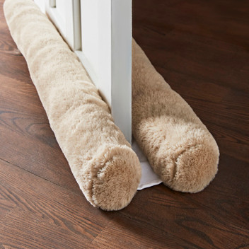 Catherine Lansfield Faux Fur Natural Filled Double Side Door Draught Excluder