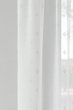 Destiny Metallic Embellishment Voile Curtain Panel Slot Top Single Panel