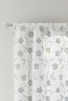 Sienna Floral Trail Voile Curtain Panel Slot Top Single Panel