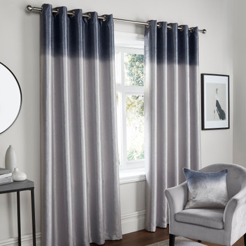 Ombre Strata Chic Sleek Dim Out Woven Eyelet Ring Top Curtains Pair