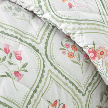 Catherine Lansfield Green Sage Cameo Floral Cottage Charm Duvet Quilt Cover Set
