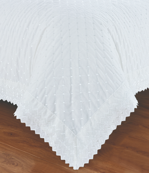 Richmond White Broderie Anglaise Lace Trim Embroidered Duvet Quilt Cover Set