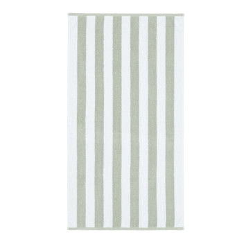 Bianca Sage Green Reversible Stripe Jacquard 600GSM Cotton Bathroom Towels Range