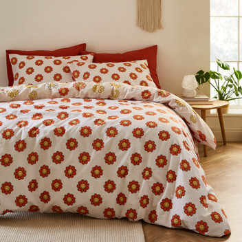 Sassy B Natural Cool Groovy Floral Happy Smiley Face Duvet Cover Quilt Cover Set