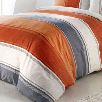 BETLEY Modern Wide Striped Easy Care Polycotton Duvet Cover Set