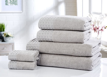 RETREAT Trim Detail Soft 100% Cotton 6-Piece Towel Bale Set
