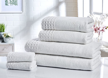 RETREAT Trim Detail Soft 100% Cotton 6-Piece Towel Bale Set