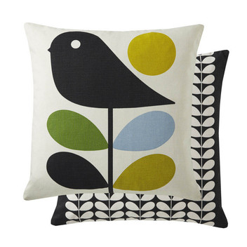 Orla Kiely Designer EARLY BIRD Feather Filled Cushion