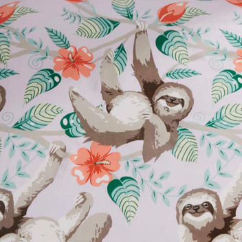 SIMPLY SLOTH Animal Sloths Tree Branches Fun Novelty Duvet Cover Set 