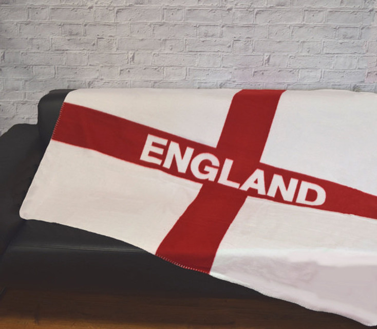 England English Flag White Red UK British Fleece Soft Touch Throw Blanket
