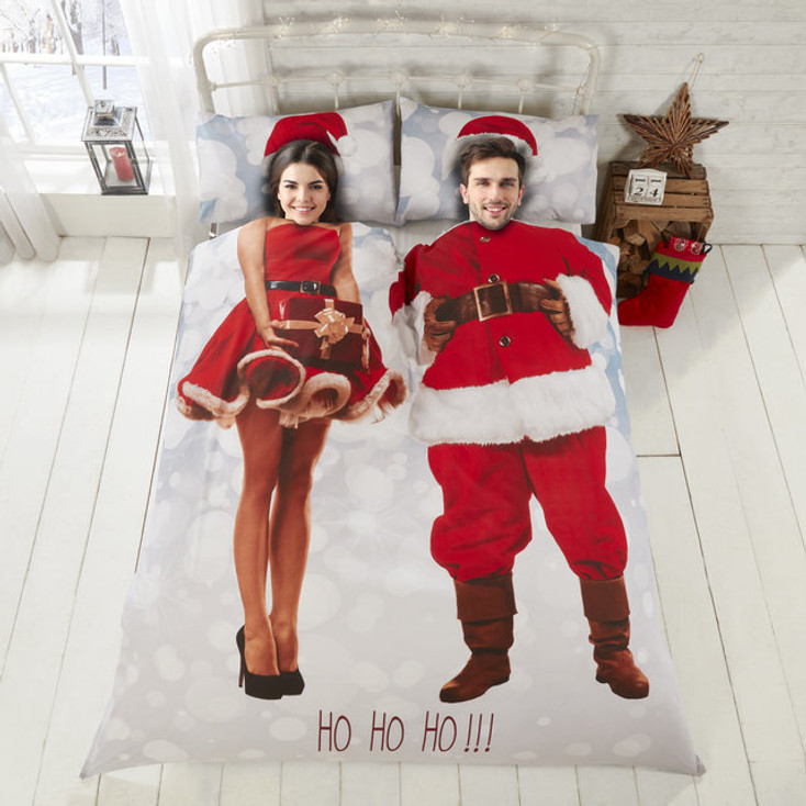 Selfie Santa Mr & Mrs Clause Christmas Festive Xmas Duvet Cover Set