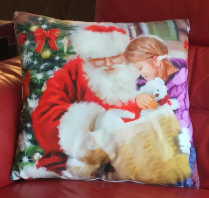 Santa & Child Winter Festive Xmas Soft Touch Cushion Cover 18" x 18"