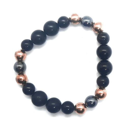  Power Bracelets for EMF 5G Protection Hematite Shungite Copper Tourmaline - Chakra Calming Bracelets 