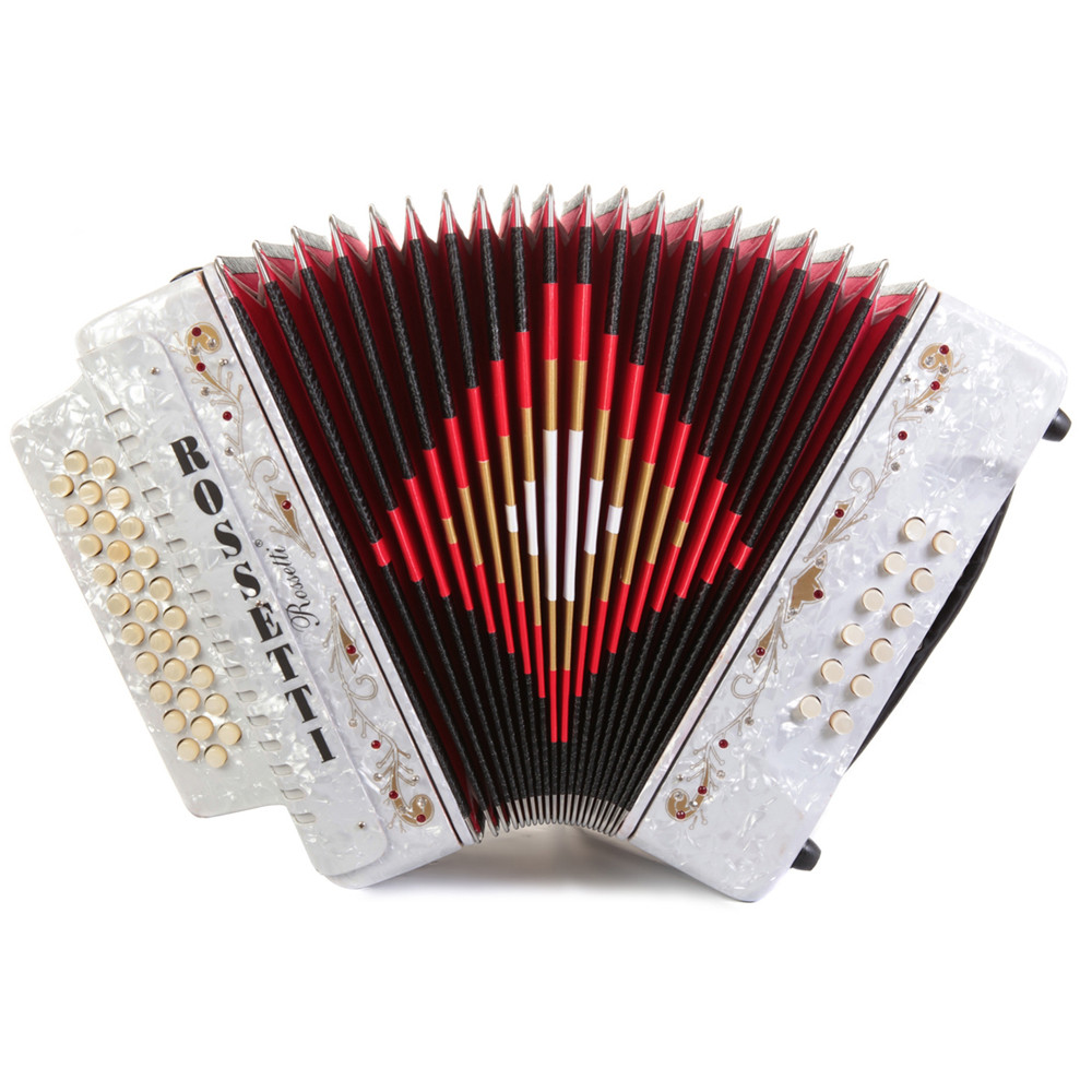 Rossetti 3112 31 Button Diatonic Accordion - White - Alchemy