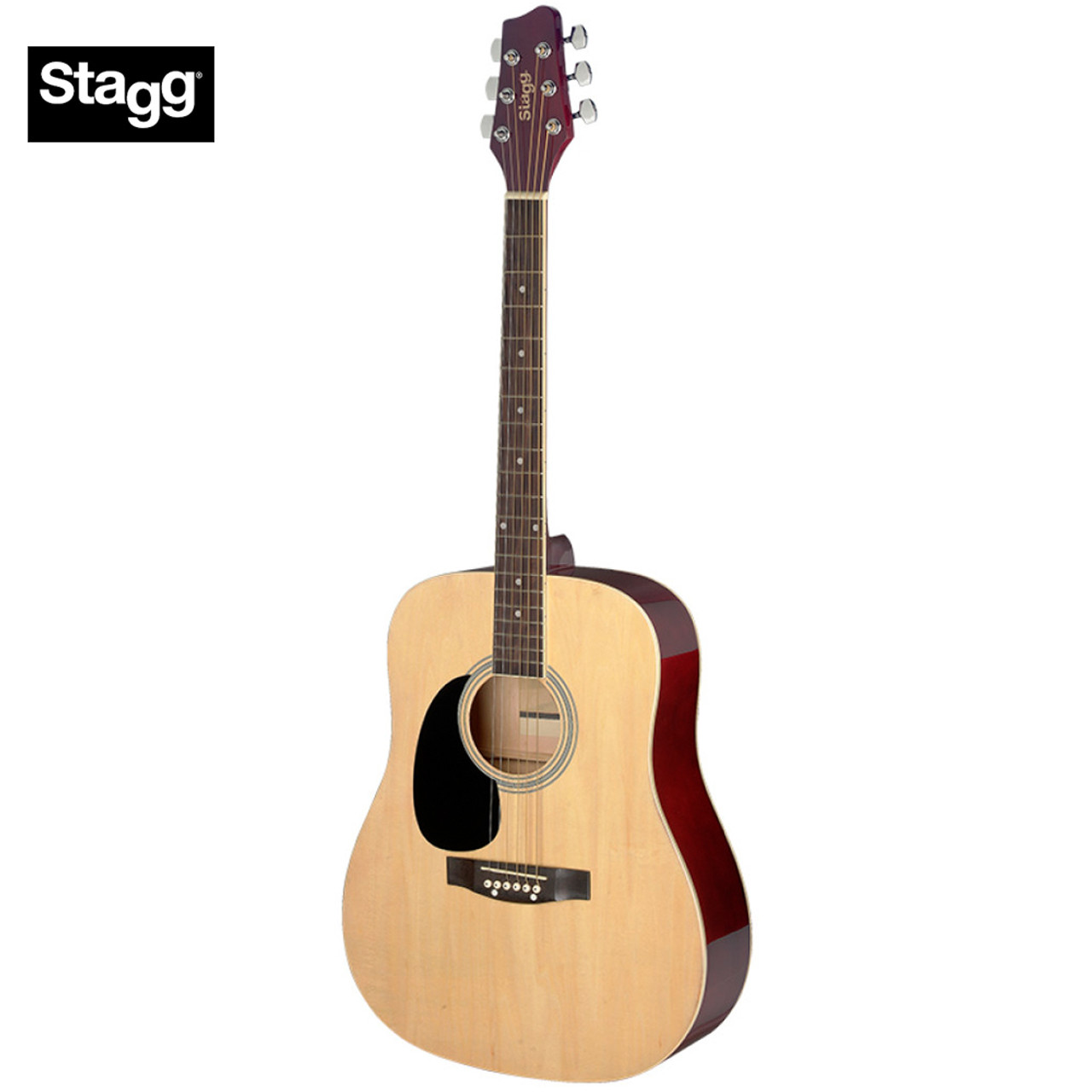 Stagg SA20D Full Size Student Dreadnought Acoustic Guitar - Natural -  Left-Handed