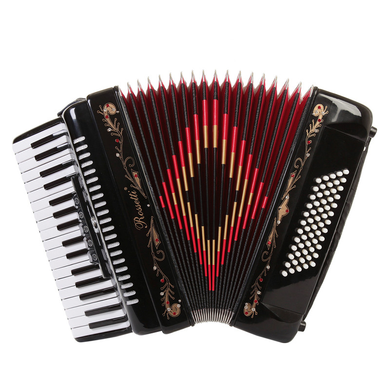 Rossetti 3460 34 Keys 5 Switch 60 Bass Button Accordion - Black