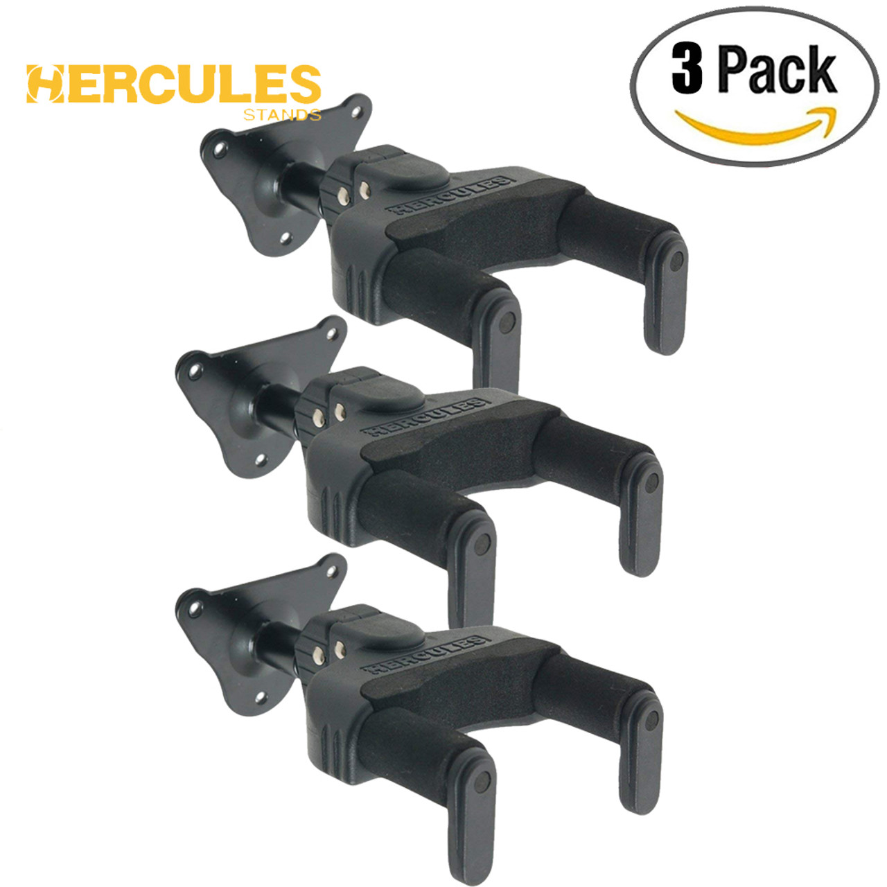 3 PACK HERCULES GSP39WB Guitar Bass Acoustic Hanger Steel Wall