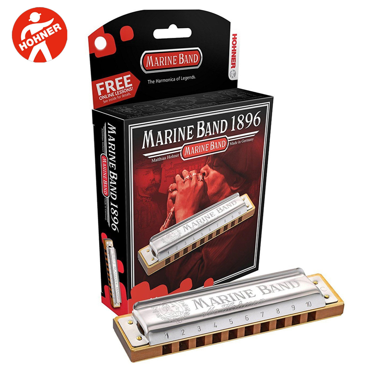 Hohner 1896BX-NMF Marine Band Series Diatonic Harmonica - Key of Natural  Minor F