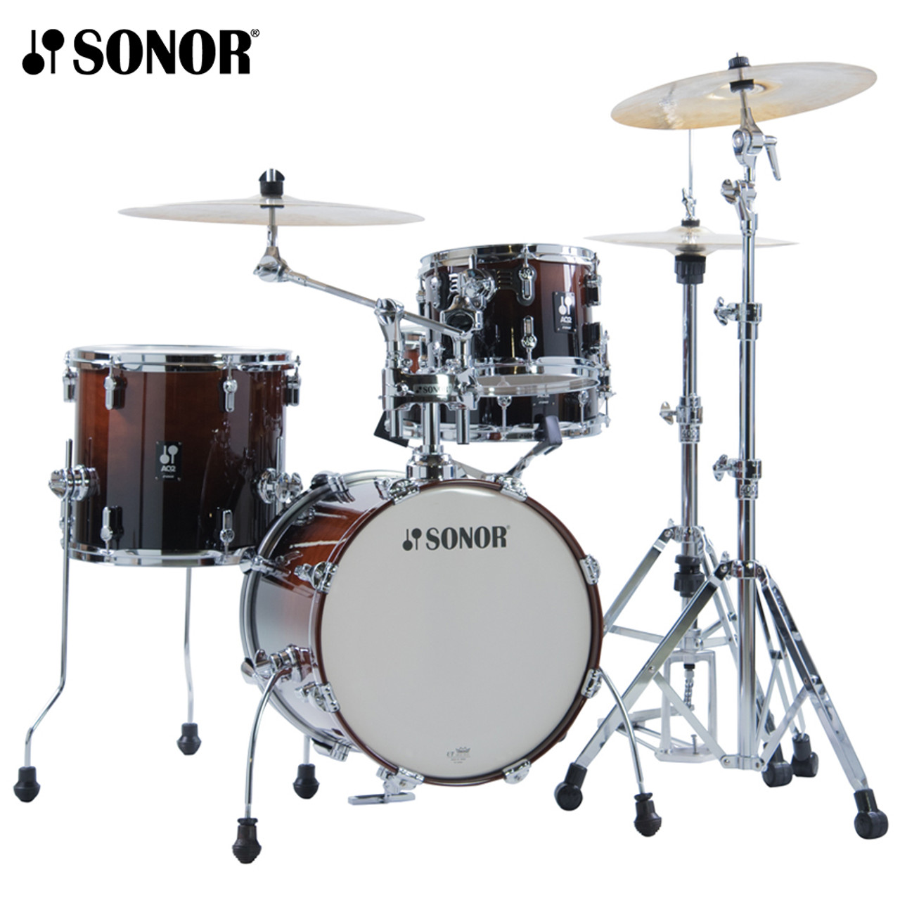 Sonor AQ2 SAFARI 4-Piece Drum Shell Pack Brown Fade Lacquer AQ2-SAFARIWMCBRF