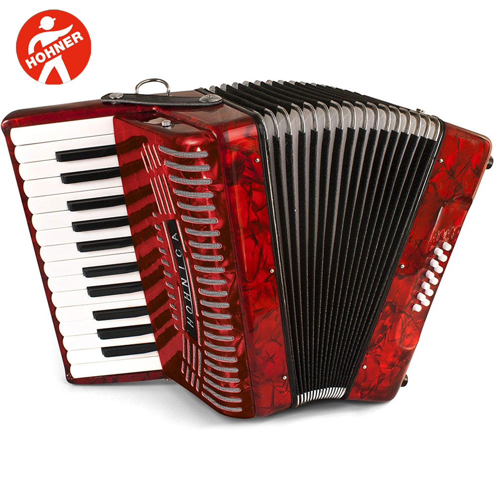 Hohner Hohnica 1303 26 Key Student Piano Accordion - Red With Gig