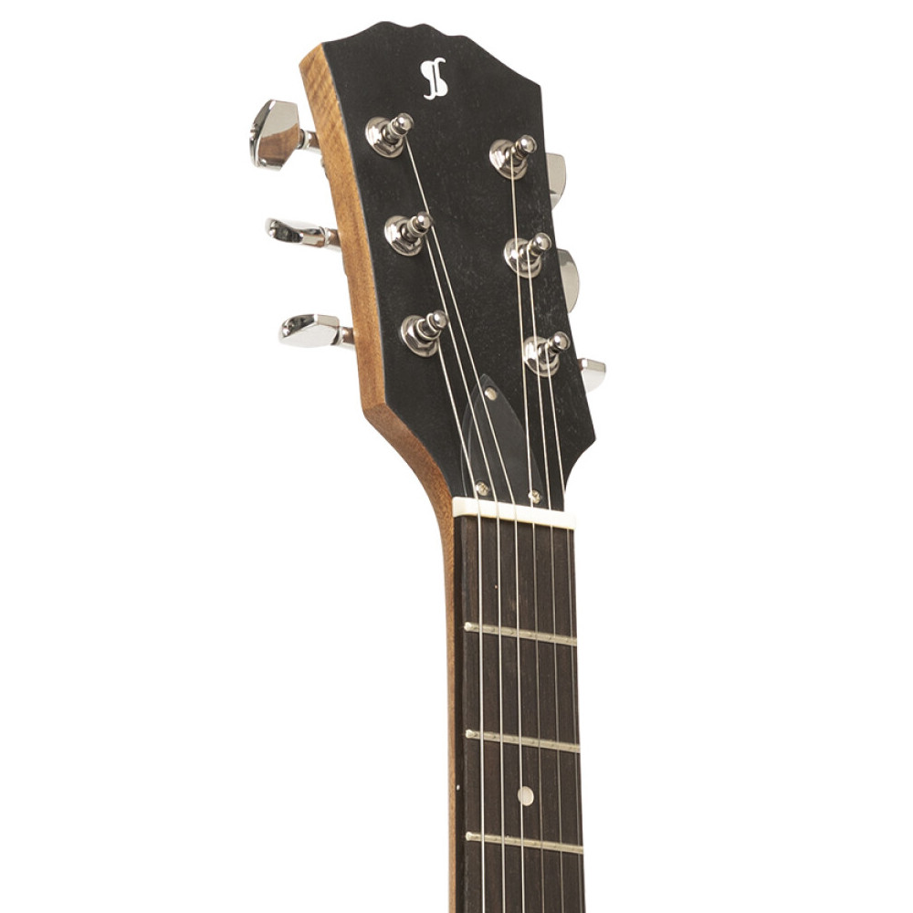 Stagg SEL-HB90 VYL Solid Mahogany Flat Top P90 Electric Guitar ...