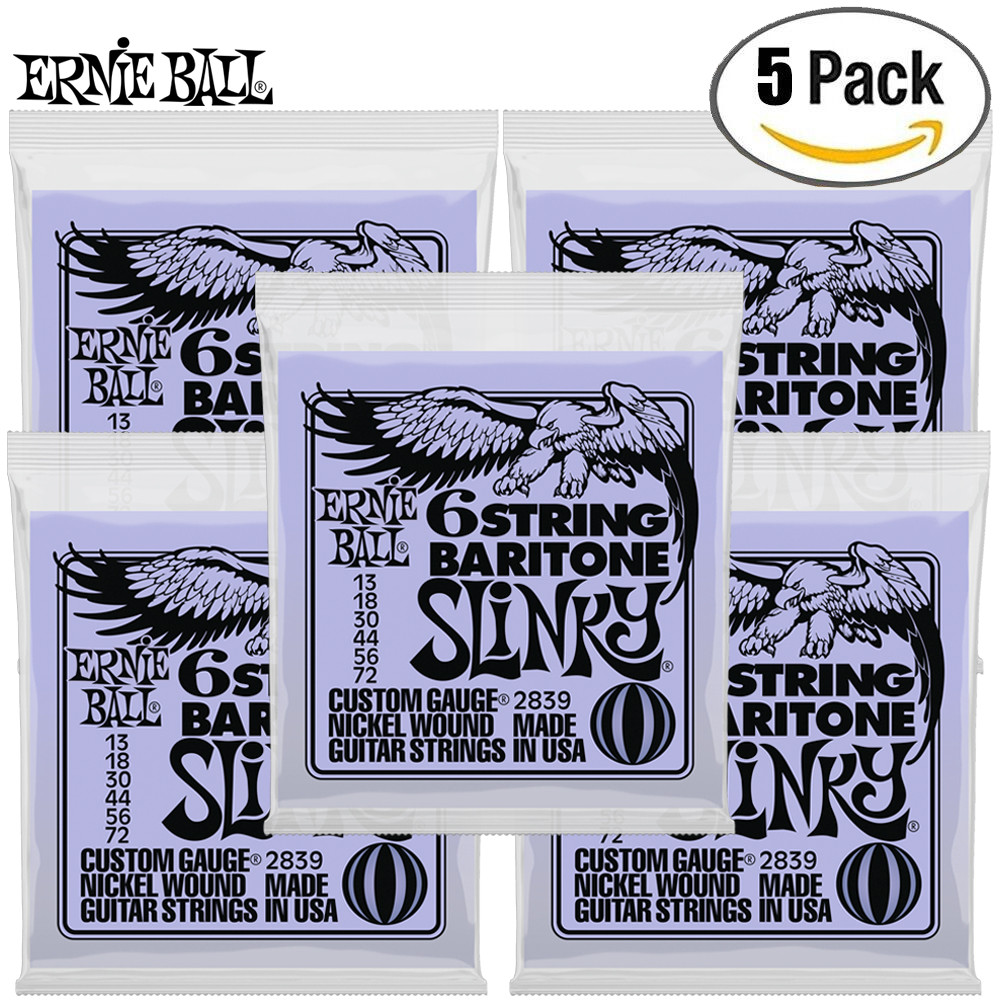5-PACK Ernie Ball 2839 Slinky 6-String Baritone Electric Guitar