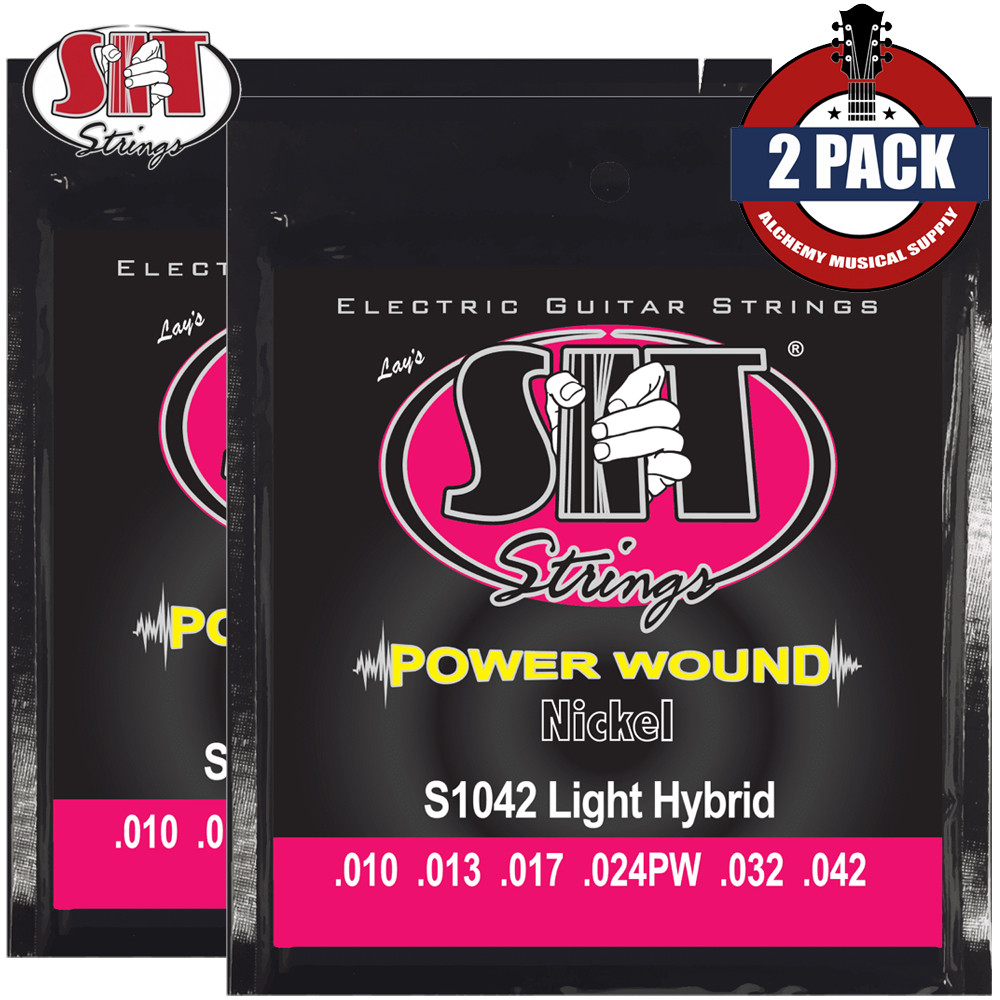 2-PACK SIT S1042 Power Wound Nickel Light Hybrid Electric Guitar