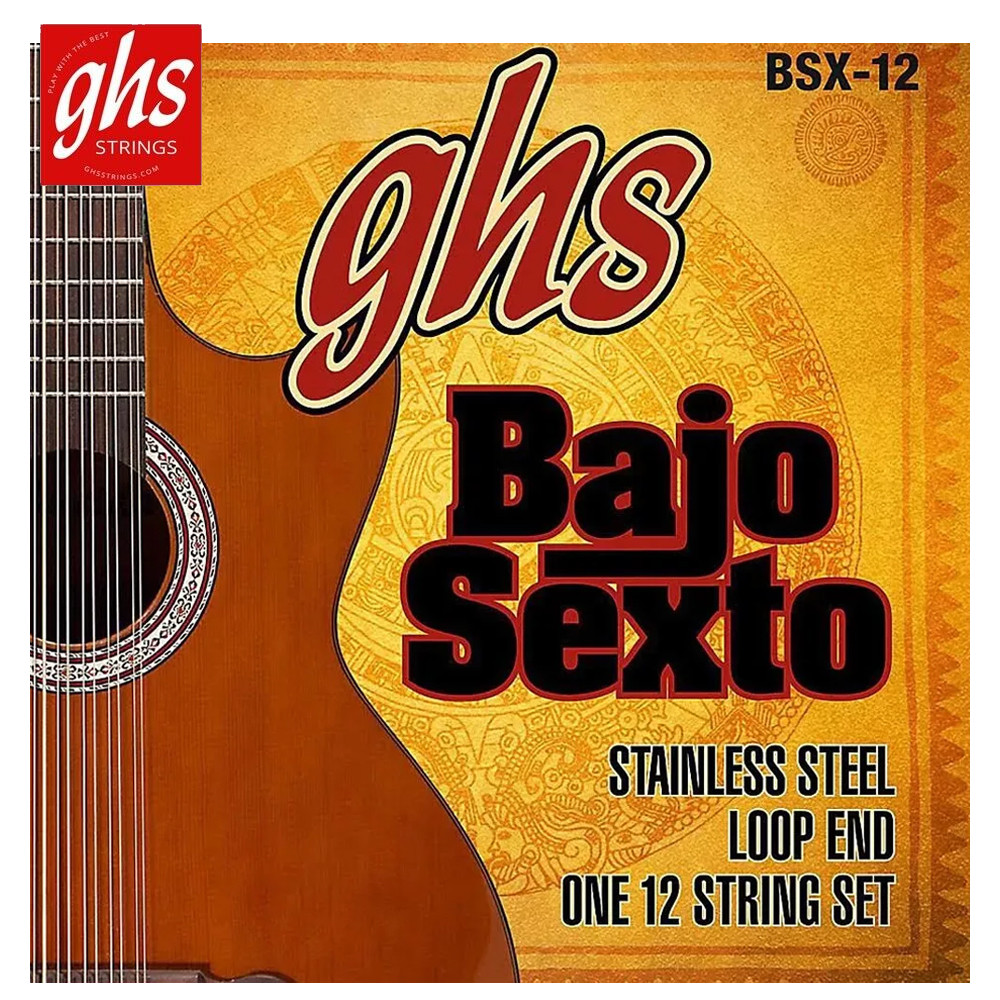 GHS Strings BSX-12 Bajo Sexto Acoustic Guitar Stainless Steel 12-String ...