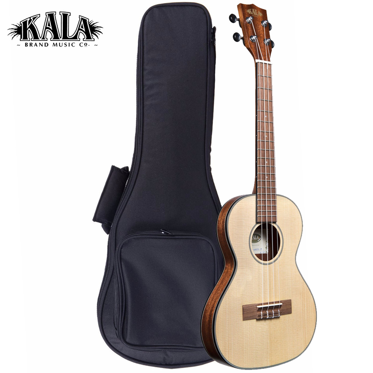 Kala KA-SSTU-T Ultra Thin Solid Spruce Travel Tenor Size Ukulele with Gig  Bag