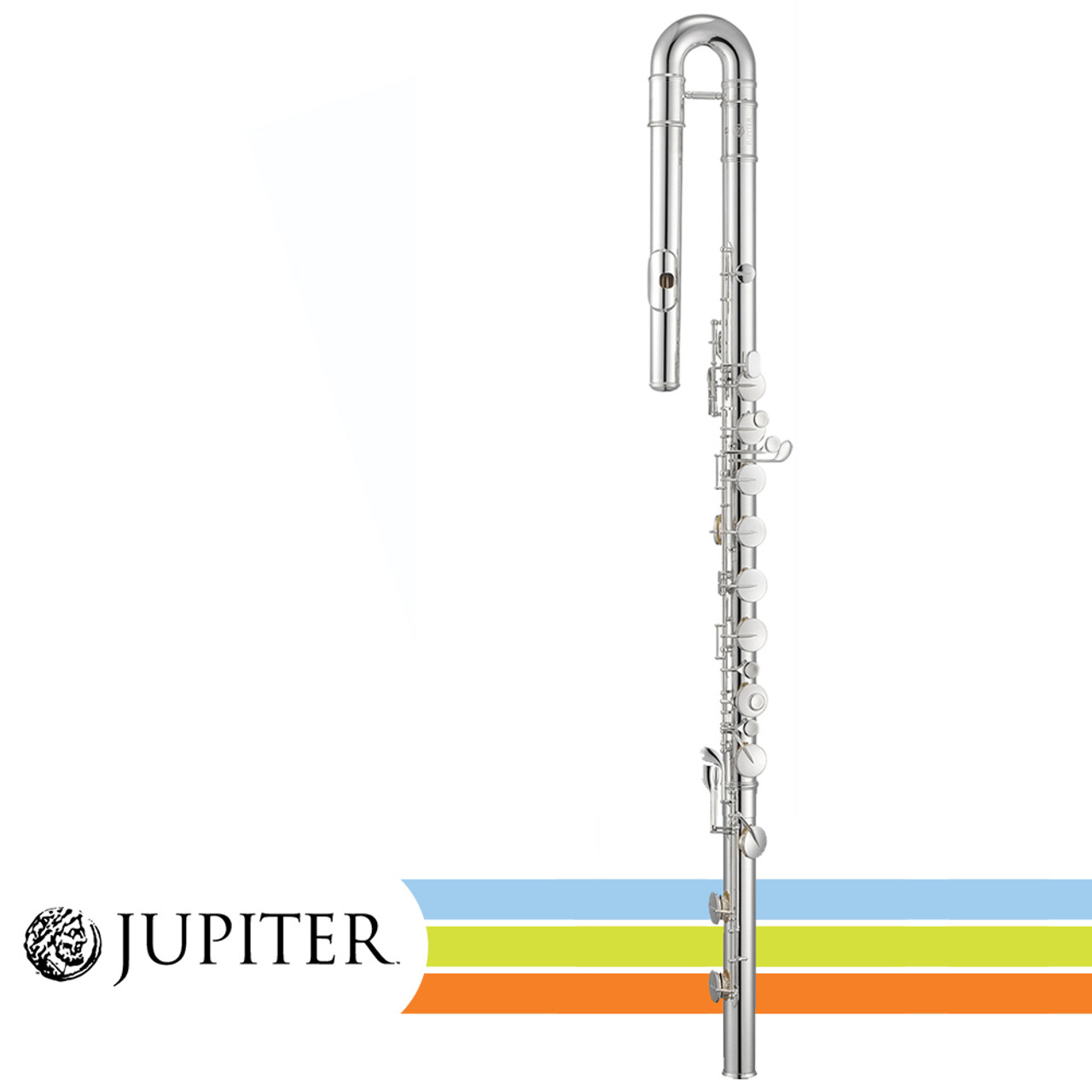 Jupiter JBF1000 Key of C Silver Plated Bass Flute With Case