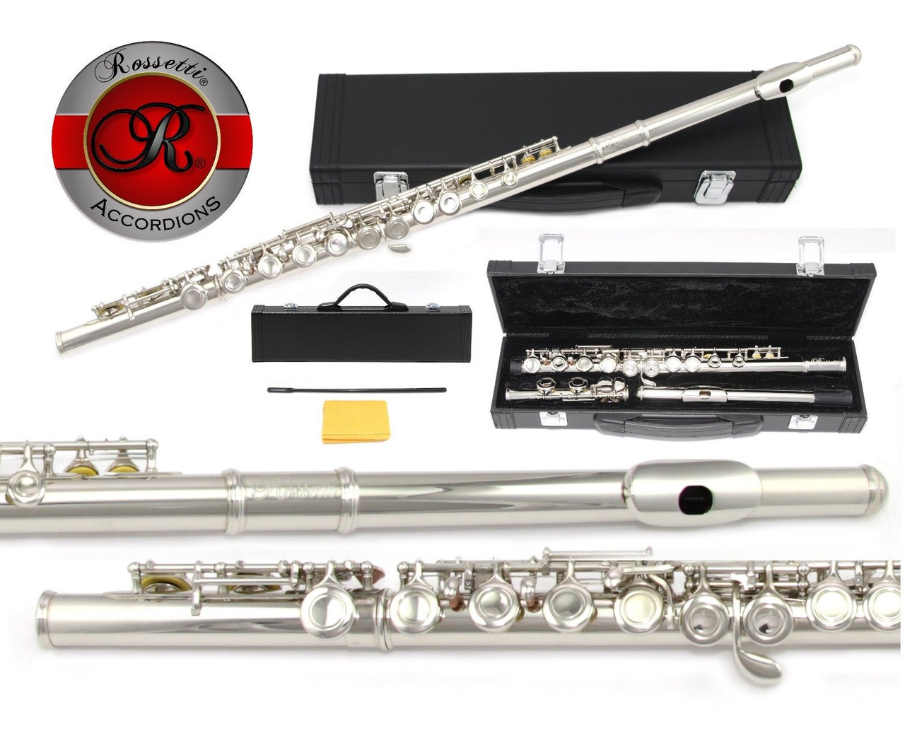 Rossetti 1152 Nickel Plated 16 Closed Hole C Flute with Hard Case