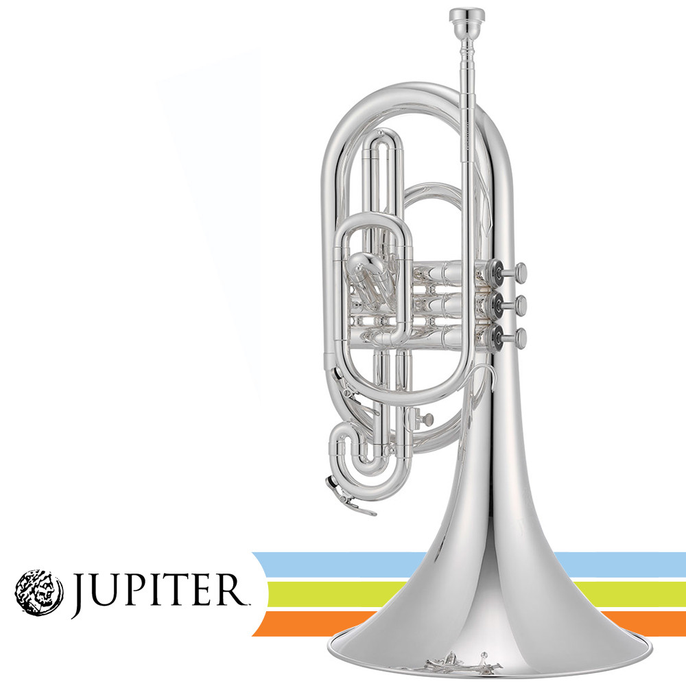 Jupiter JMP1000MS Key of F Silver Plated Marching Mellophone with