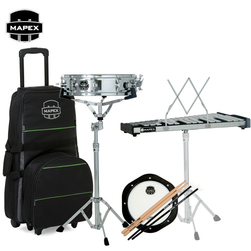 Mapex MCK1432DP 14" Snare Drum/Bell Percussion Kit with Rolling Bag, Sticks, Pad Mapex MCK1432DP 14" Snare Drum/Bell Percussion Kit with Rolling Bag, Sticks, Pad