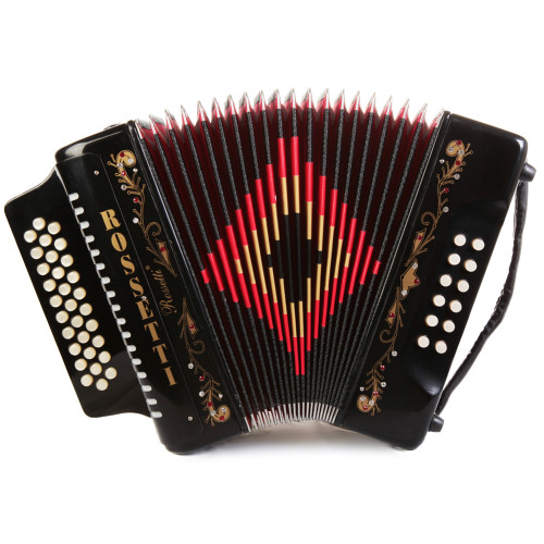 Rossetti 3112 31 Button Diatonic Accordion - Black  Rossetti 3112 31 Button Diatonic Accordion - Black