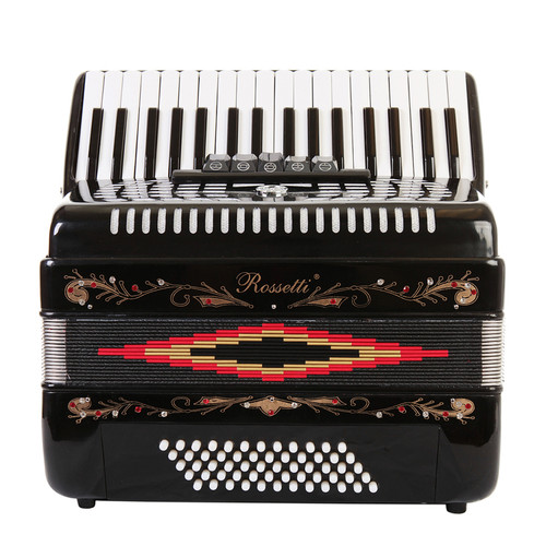 Rossetti 3460 34 Keys 5 Switch 60 Bass Button Accordion - Black