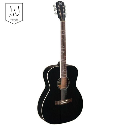 J.N Guitars Bessie Series Solid Spruce Top Auditorium Acoustic Guitar - Black J.N Guitars Bessie Series Solid Spruce Top Auditorium Acoustic Guitar - Black