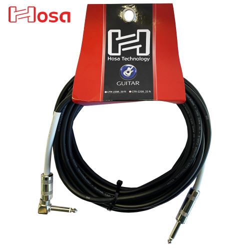 Hosa GTR-225R 24AWG 1/4" Straight-Right Angle Guitar Instrument Cable 25FT Hosa GTR-225R 24AWG 1/4" Straight-Right Angle Guitar Instrument Cable 25FT