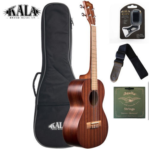 Kala KA-15T-BNDL Mahogany Tenor Ukulele Bundle with Bag, Strap, Tuner, Strings Kala KA-15T-BNDL Mahogany Tenor Ukulele Bundle with Bag, Strap, Tuner, Strings