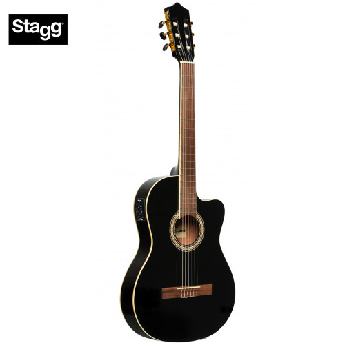 Stagg SCL60 TCE-BLK Cutaway Slim Line Acoustic Electric Classical Guitar Black