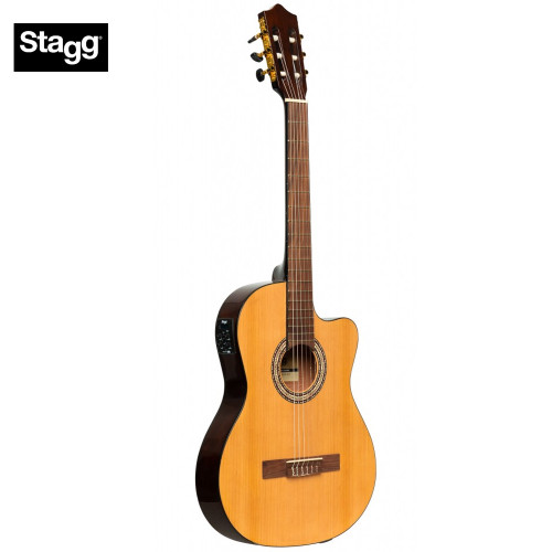 Stagg SCL60 TCE-NAT Cutaway Slim Line Acoustic Electric Classical Guitar Natural