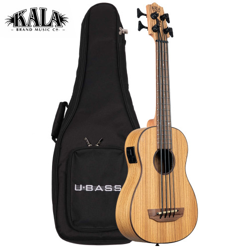 Kala UBASS Zebrawood Acoustic Electric Ukulele Bass with Gig Bag UBASS-ZEB-FS Kala UBASS Zebrawood Acoustic Electric Ukulele Bass with Gig Bag UBASS-ZEB-FS