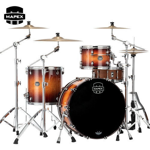 Mapex Saturn Evolution Hybrid Powerhouse Rock 3PC Shell Pack Exotic Sunburst Lacquer SE446XHPO Mapex Saturn Evolution Hybrid Powerhouse Rock 3PC Shell Pack Exotic Sunburst Lacquer SE446XHPO