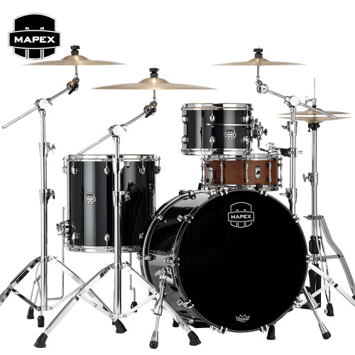 Mapex Saturn Evolution Hybrid Organic Rock 3PC Shell Pack Piano Black Lacquer SE426XHPB Mapex Saturn Evolution Hybrid Organic Rock 3PC Shell Pack Piano Black Lacquer SE426XHPB