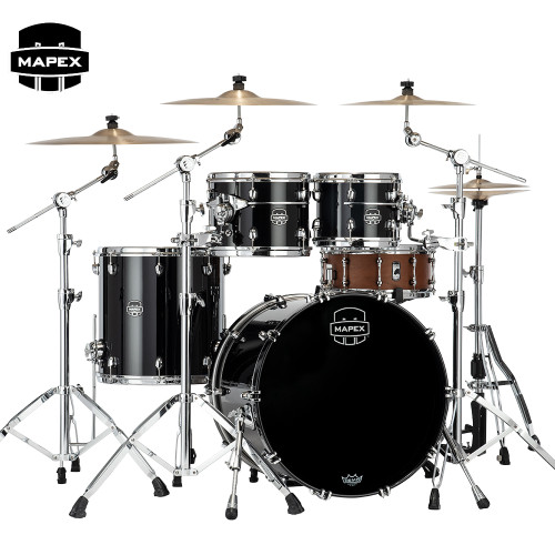 Mapex Saturn Evolution Classic Birch 4-Piece Shell Pack Piano Black SE529XEBPB Mapex Saturn Evolution Classic Birch 4-Piece Shell Pack Piano Black SE529XEBPB