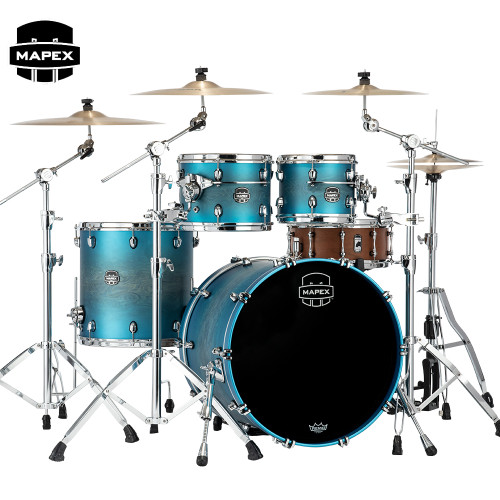 Mapex Saturn Evolution Rock Maple 4-Piece Shell Pack Exotic Azure Burst SE529XMPT Mapex Saturn Evolution Rock Maple 4-Piece Shell Pack Exotic Azure Burst SE529XMPT