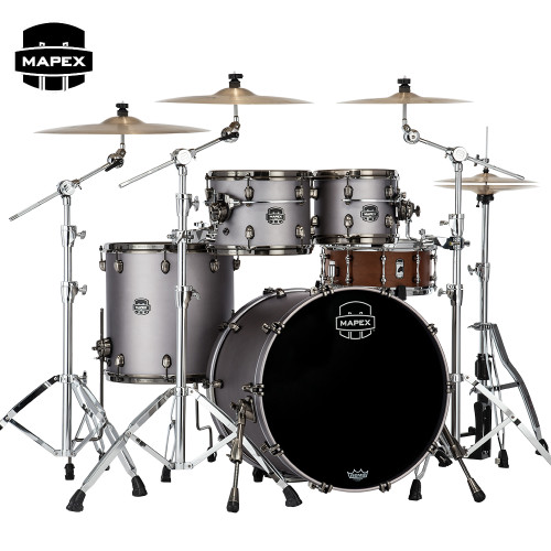 Mapex Saturn Evolution Rock Birch 4-Piece Shell Pack Gun Metal Grey SE529XBBPG Mapex Saturn Evolution Rock Birch 4-Piece Shell Pack Gun Metal Grey SE529XBBPG