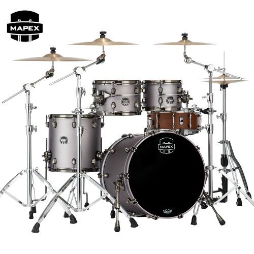 Mapex Saturn Evolution Fusion 4-Piece Birch Shell Pack Grey Metal Grey Lacquer SE504XBBPG Mapex Saturn Evolution Fusion 4-Piece Birch Shell Pack Grey Metal Grey Lacquer SE504XBBPG