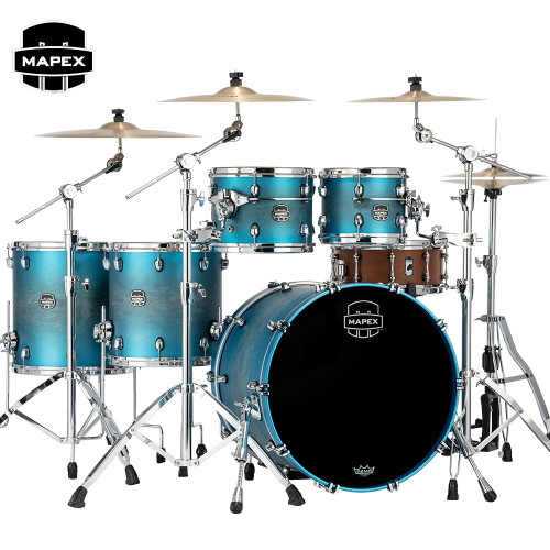 Mapex Saturn Evolution Workhorse 5pc Birch Drum Shell Pack Exotic Azure Burst Lacquer SE628XBPT Mapex Saturn Evolution Workhorse 5pc Birch Drum Shell Pack Exotic Azure Burst Lacquer SE628XBPT