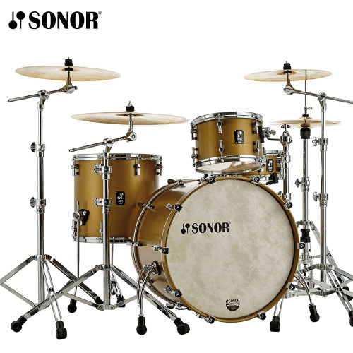 Sonor SQ1 3 Piece 22" Birch Drum Shell Pack Satin Gold Metallic SQ1-322NMCSGM